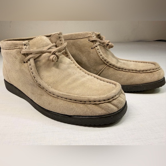 Hush Puppies Vintage Mens Bridgeport Size 10.5 Classic Taupe Suede Shoes 14917 main image 7